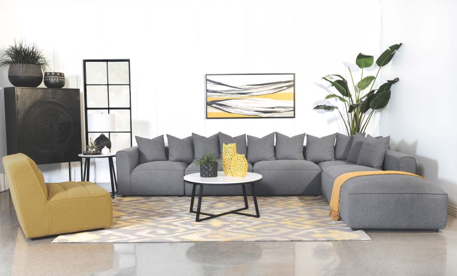 Jennifer Upholstered Armless Chair Grey view 18