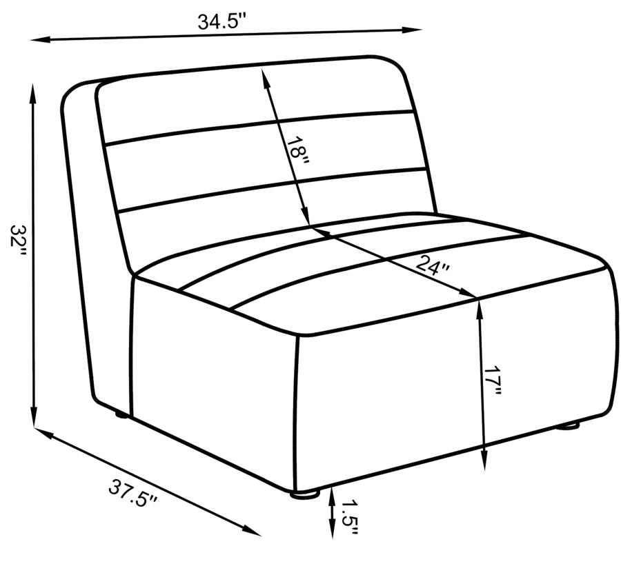 Sunny Upholstered Armless Chair Natural view 11