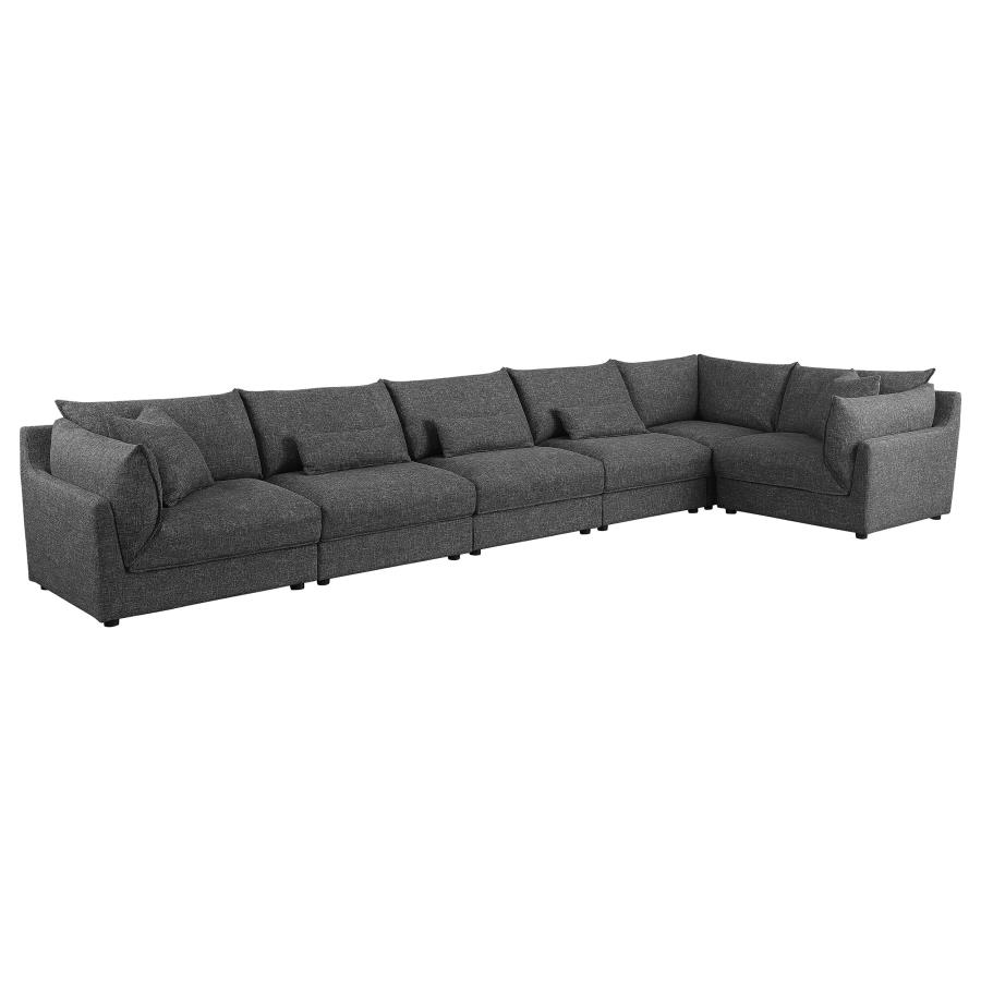 Sasha Upholstered Armless Chair Barely Black view 9