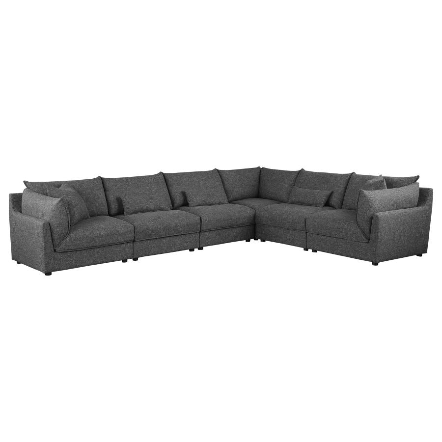 Sasha Upholstered Armless Chair Barely Black view 10