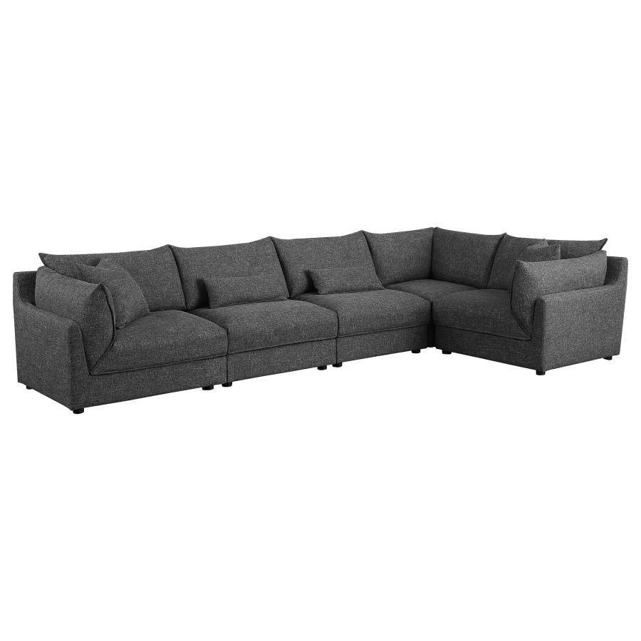 Sasha Upholstered Armless Chair Barely Black view 11