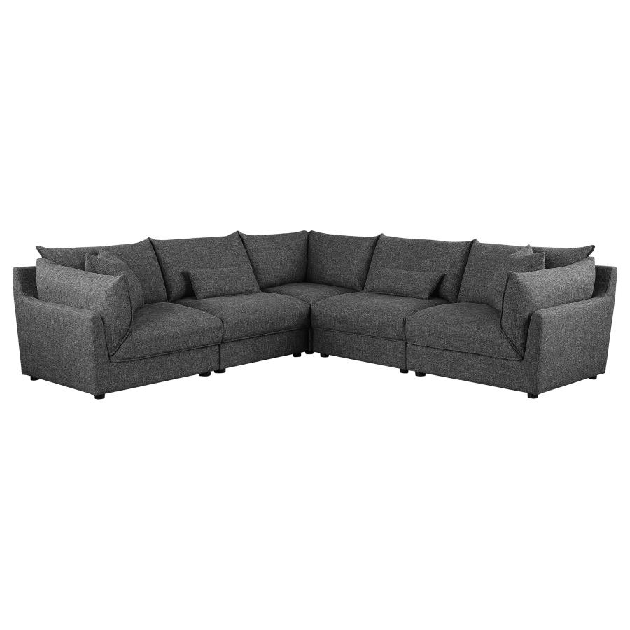 Sasha Upholstered Armless Chair Barely Black view 12