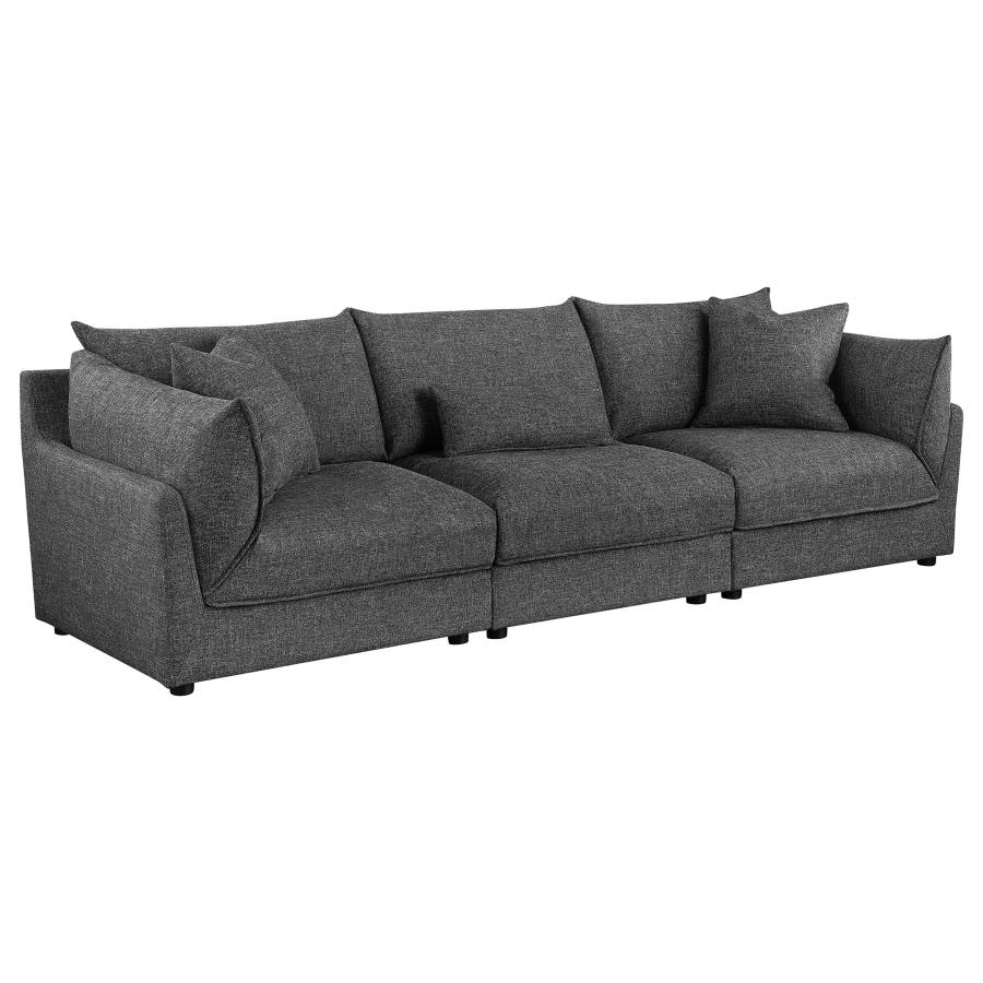 Sasha Upholstered Armless Chair Barely Black view 13
