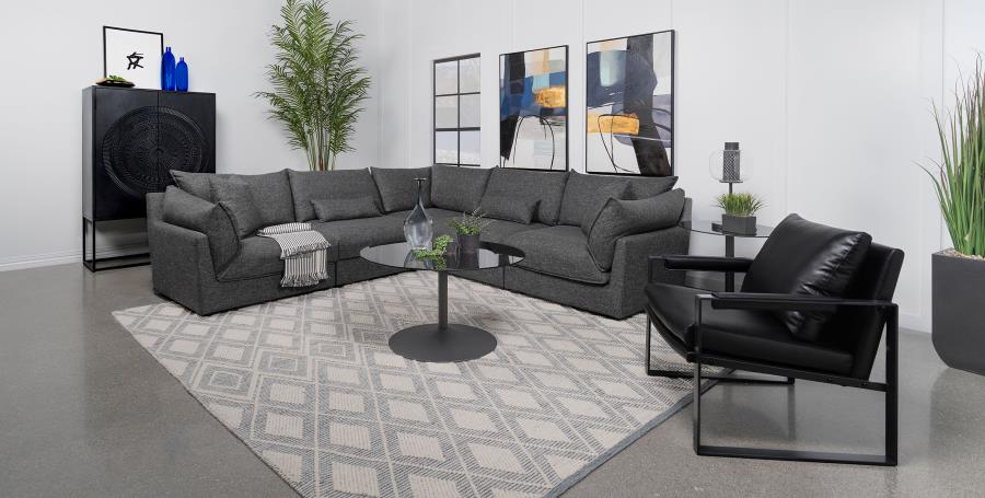 Sasha Upholstered Armless Chair Barely Black view 17