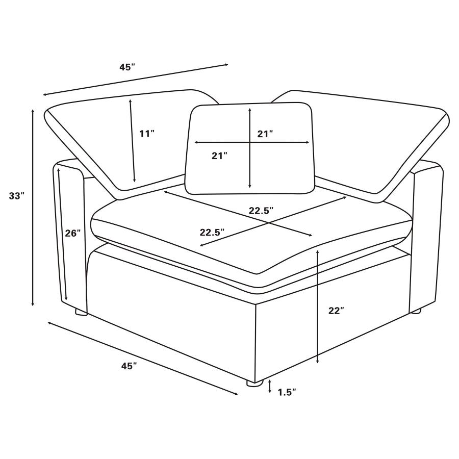 Raleigh 5-piece Boucle Upholstered Modular Sectional Ivory view 16