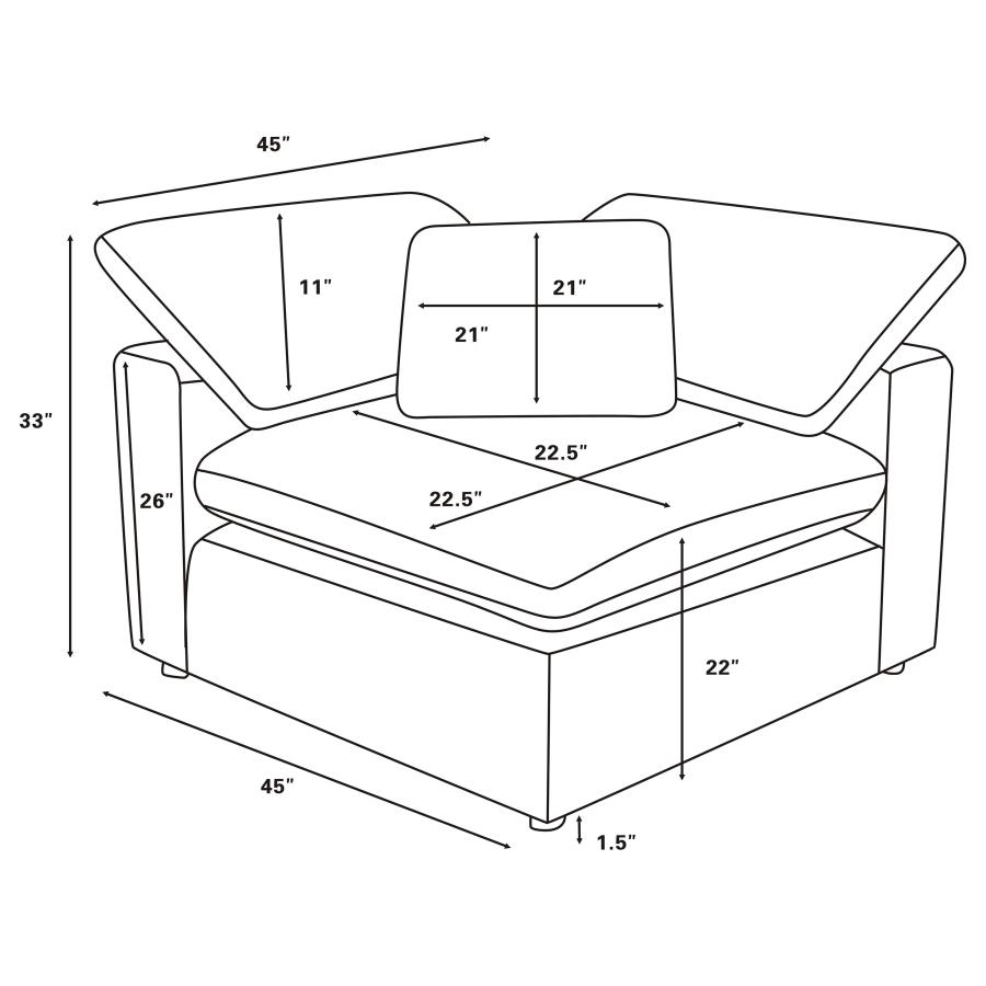 Raleigh 6-piece Boucle Upholstered Modular Sectional Ivory view 10
