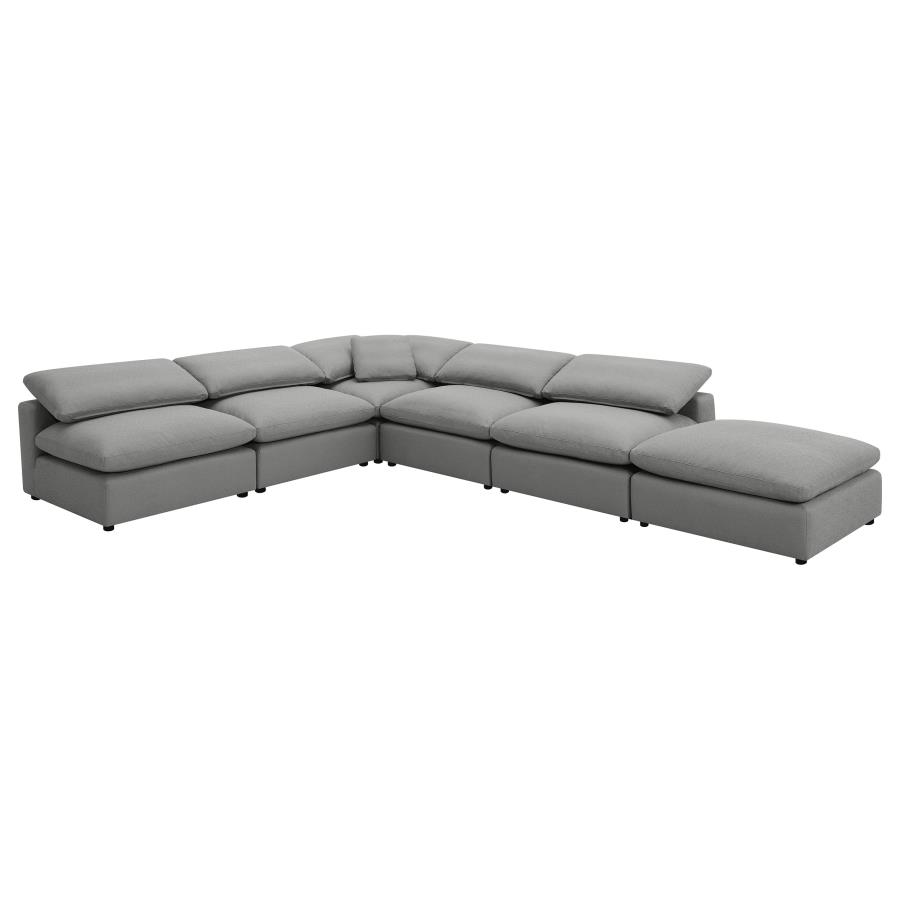 Raleigh Boucle Upholstered Armless Chair Grey view 15