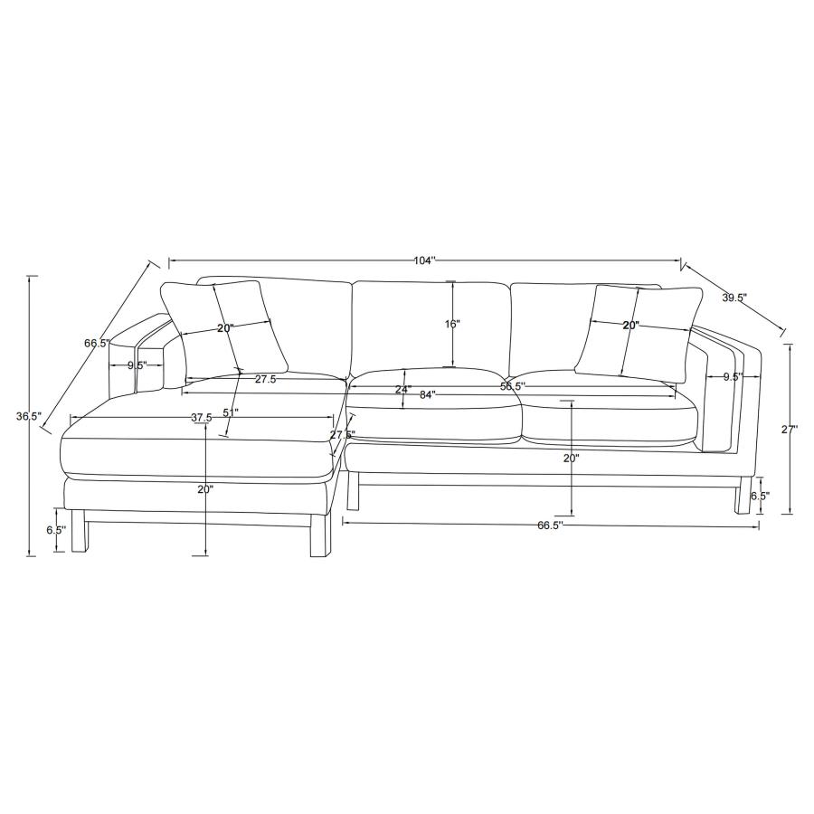 Geneva Boucle Upholstered Sectional Chaise Sofa Sand view 19