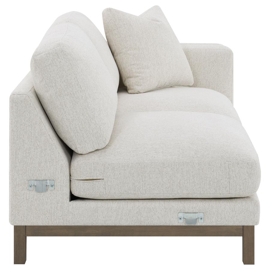 Geneva Boucle Upholstered Sectional Chaise Sofa Sand view 12