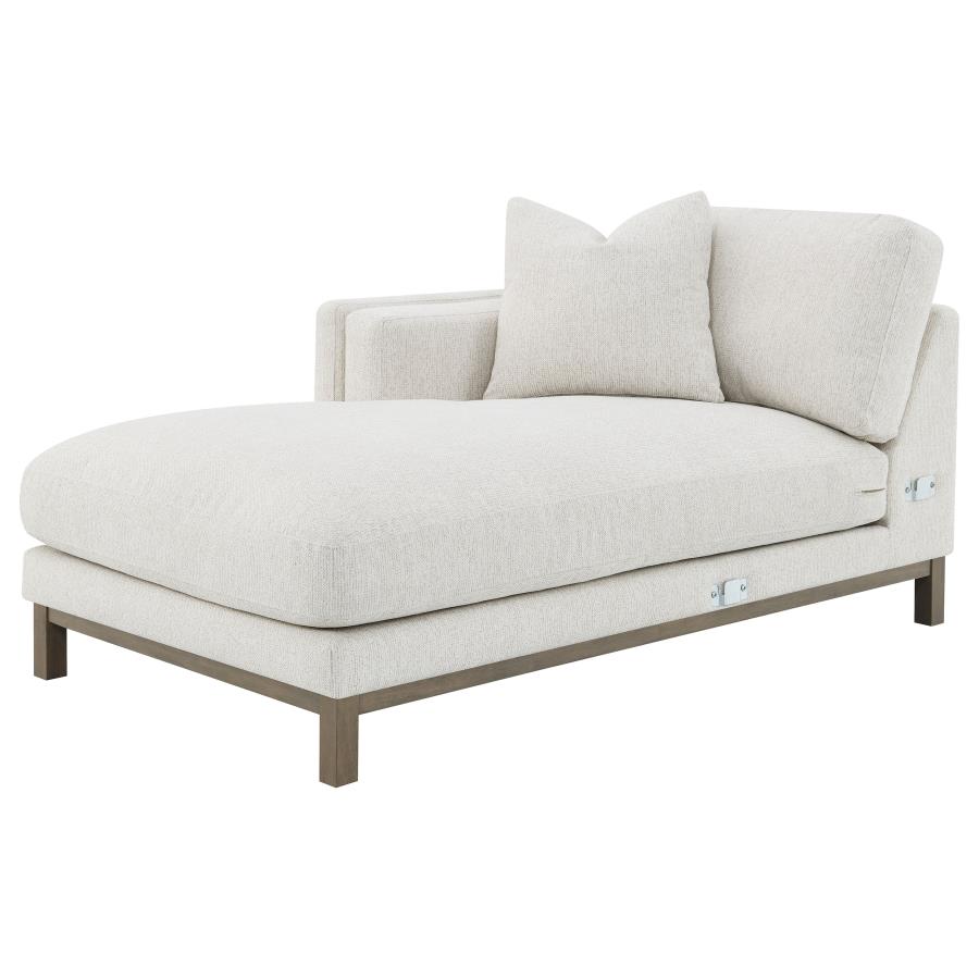 Geneva Boucle Upholstered Sectional Chaise Sofa Sand view 14