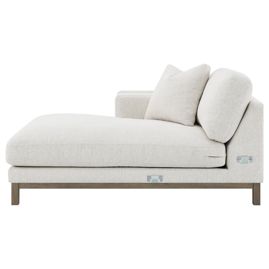 Geneva Boucle Upholstered Sectional Chaise Sofa Sand view 15