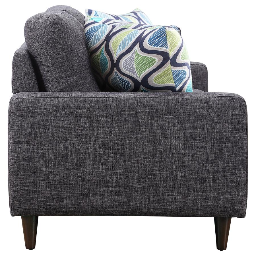 Watsonville Upholstered Track Arm Tufted Loveseat Grey view 8