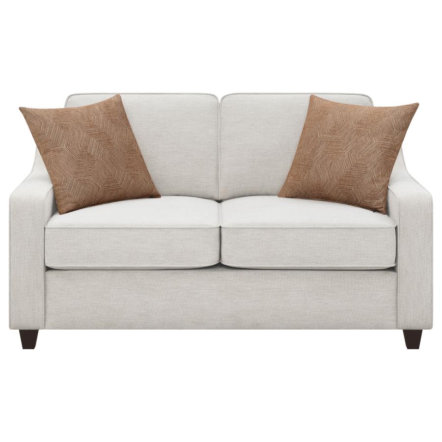 Christine 2-piece Upholstered Sloped Arm Sofa Set Beige view 8