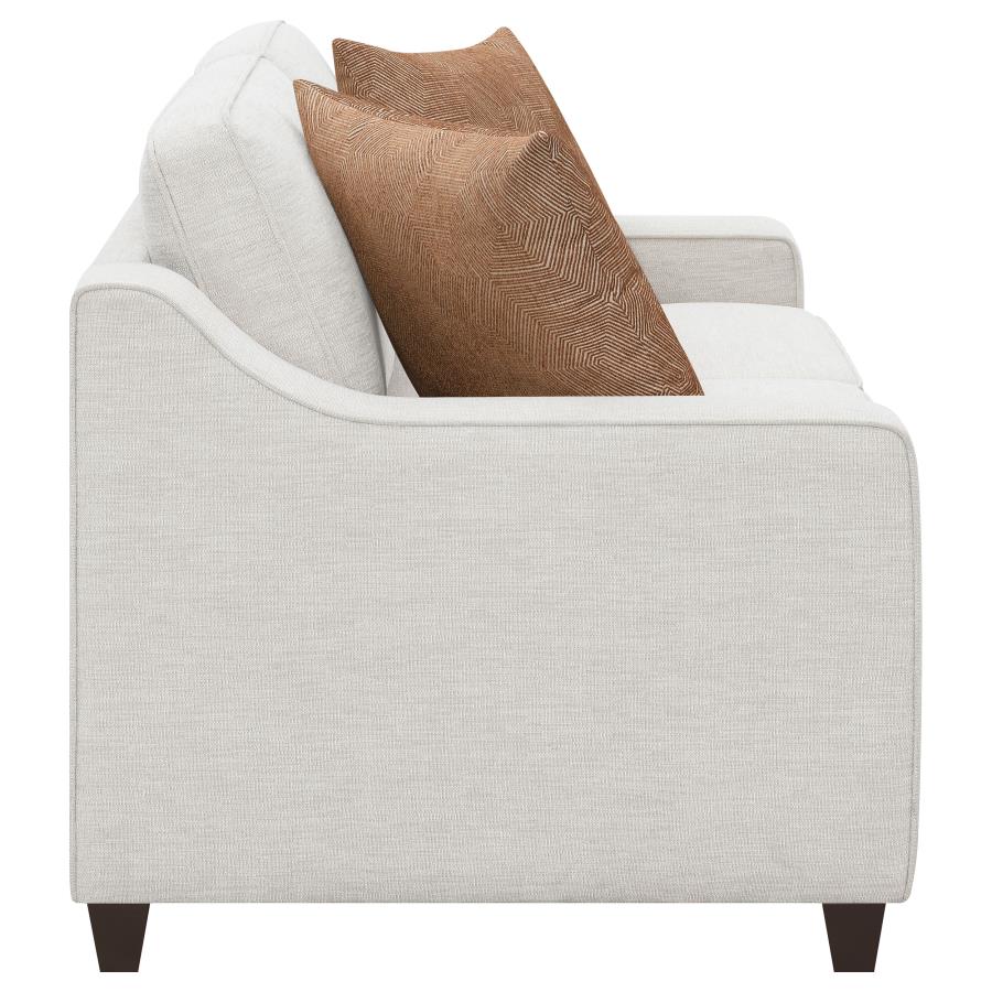 Christine 3-piece Upholstered Sloped Arm Sofa Set Beige view 10