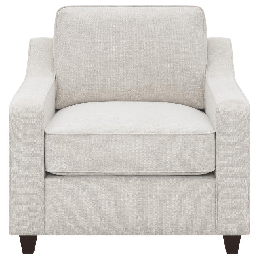 Christine 3-piece Upholstered Sloped Arm Sofa Set Beige view 12