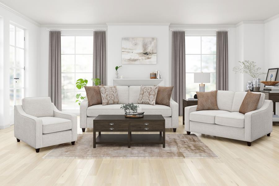 Christine Upholstered Sloped Arm Sofa Beige view 13