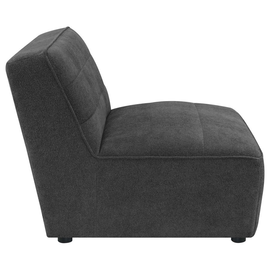 Sunny Upholstered Armless Chair Dark Charcoal view 8