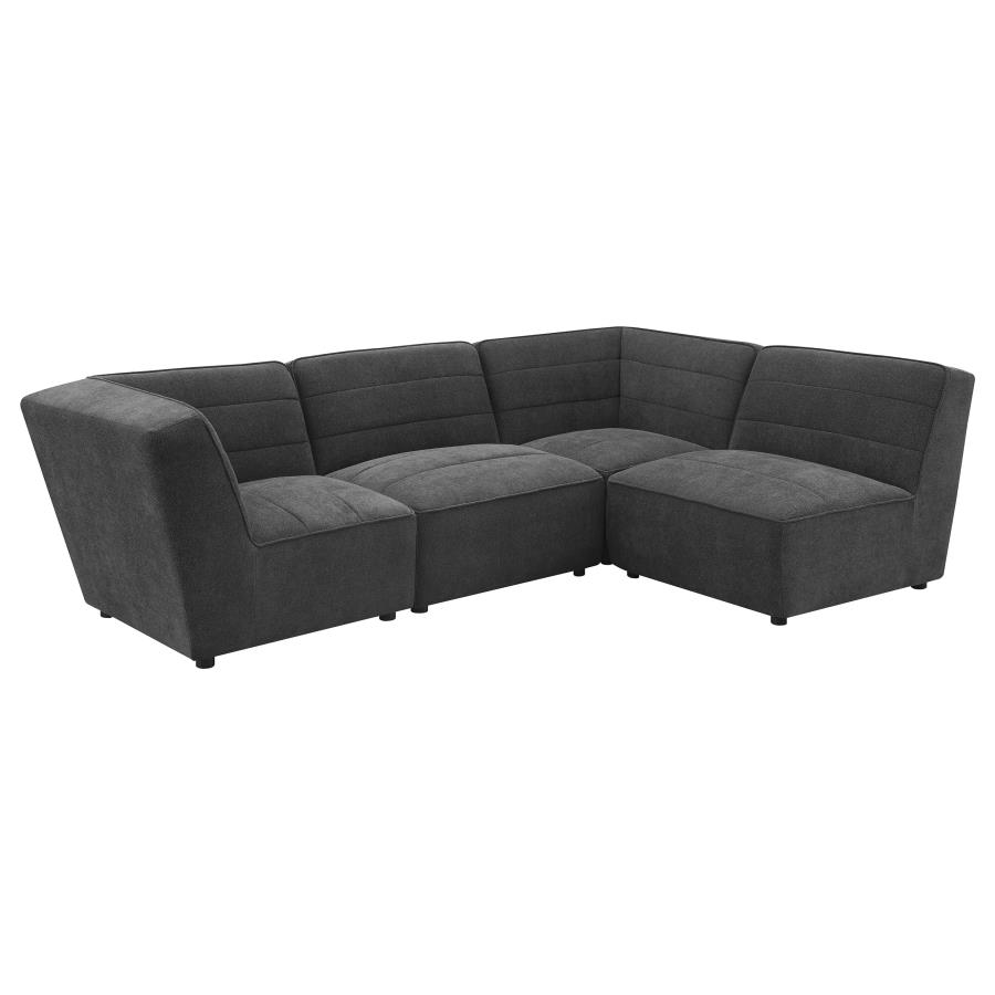 Sunny Upholstered Armless Chair Dark Charcoal view 12