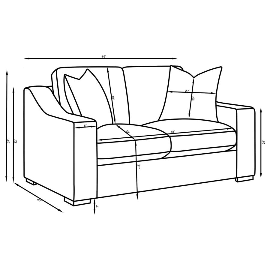 Ashlyn 2-piece Upholstered Track Arm Sofa Set Sand view 9