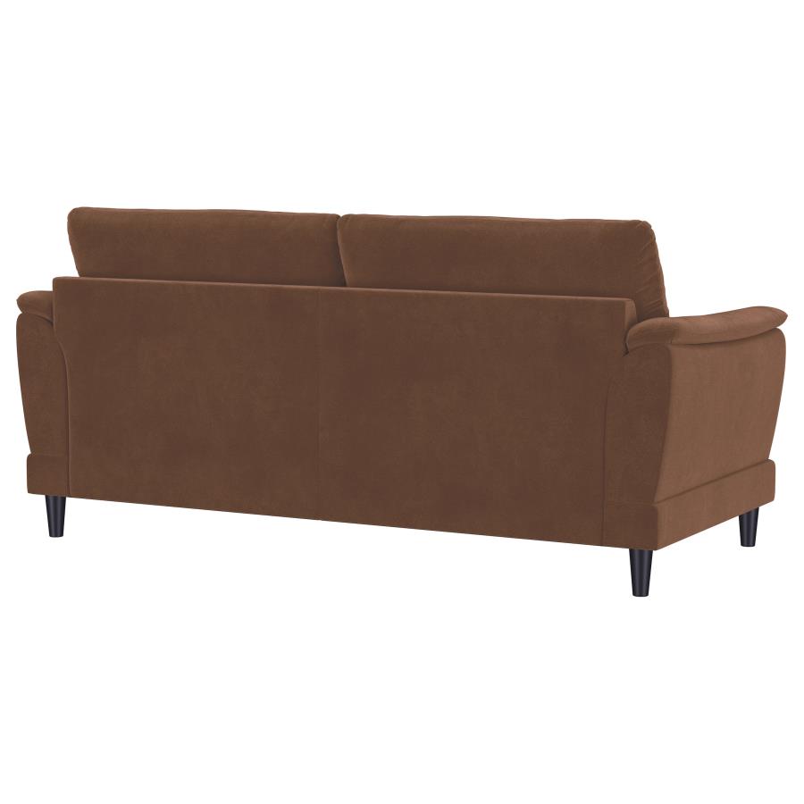 Selma Velvet Upholstered Crescent Arm Sofa Rust view 8