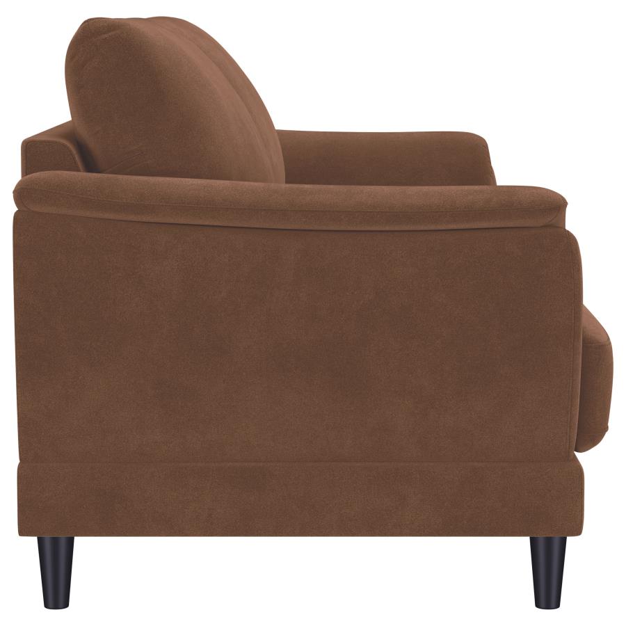 Selma Velvet Upholstered Crescent Arm Sofa Rust view 9