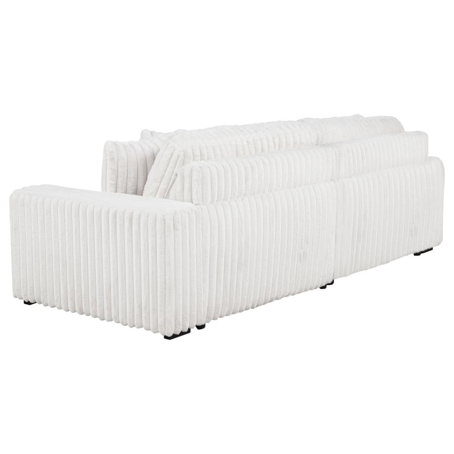 Jacana Corduroy Upholstered Dual Power Chaise Sofa Ivory view 9