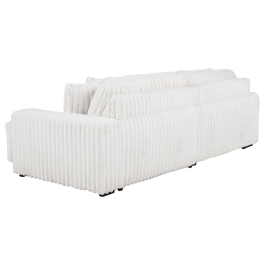 Jacana Corduroy Upholstered Dual Power Chaise Sofa Ivory view 10
