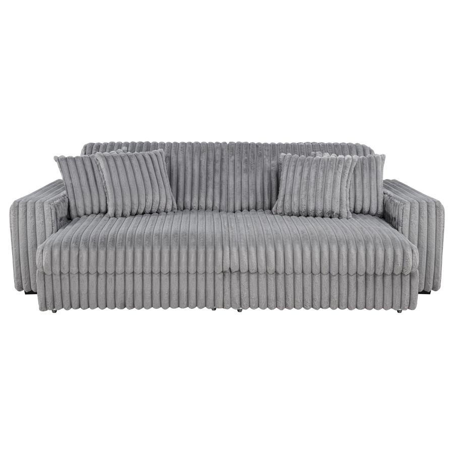 Jacana Corduroy Upholstered Dual Power Chaise Sofa Grey view 8