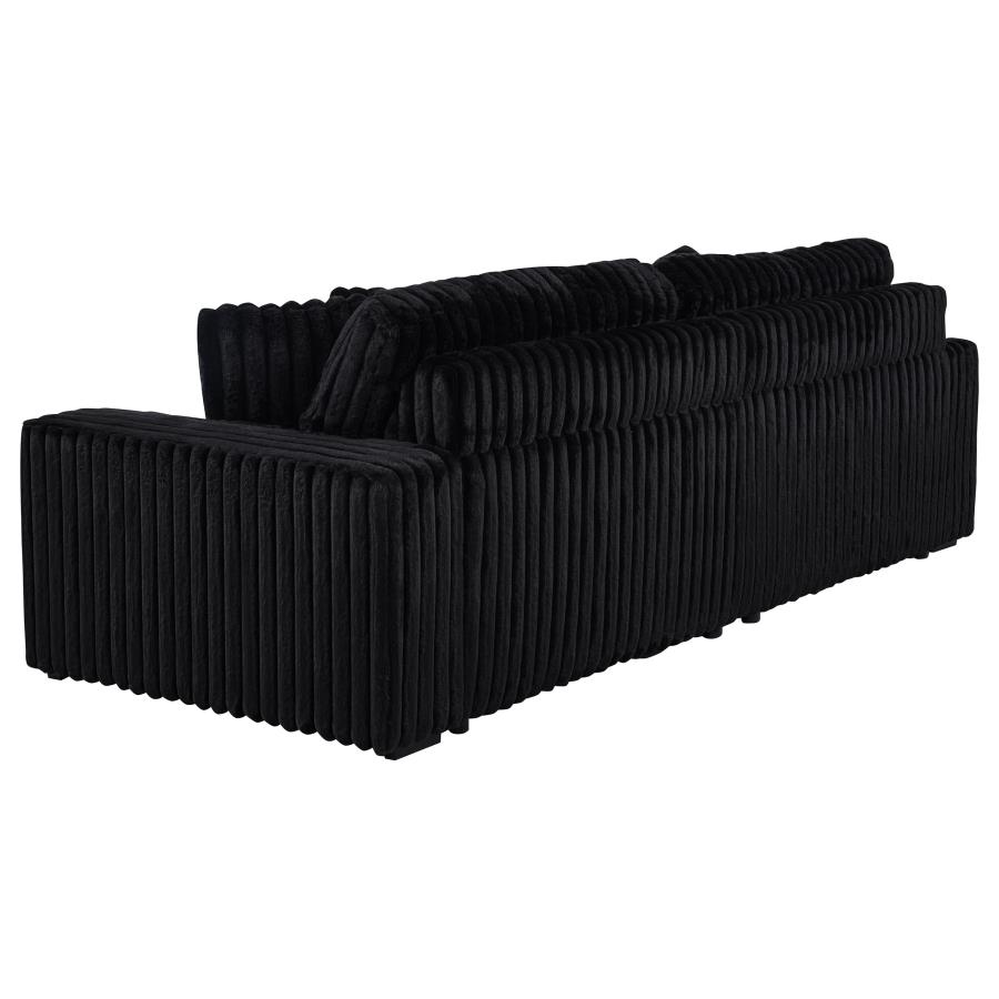Jacana Corduroy Upholstered Dual Power Chaise Sofa Black view 9