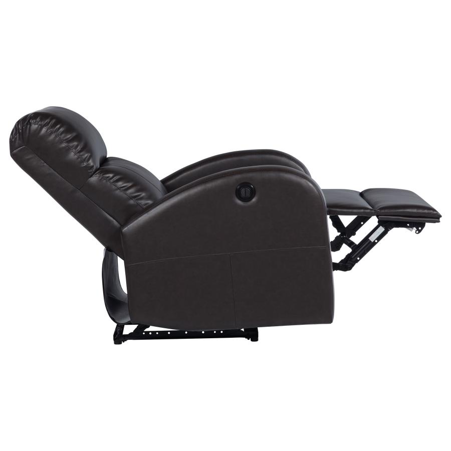 Grant Upholstered Power Recliner Chair Brown view 8