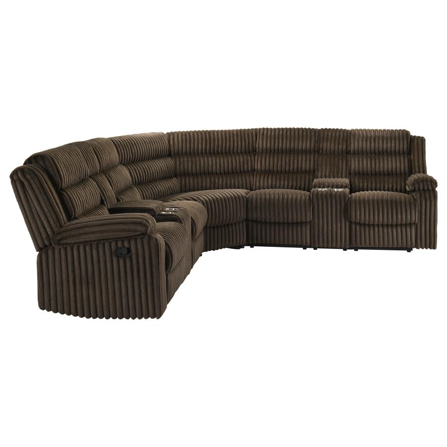 Atkinson Upholstered Reclining Sectional Sofa Chocolate view 8