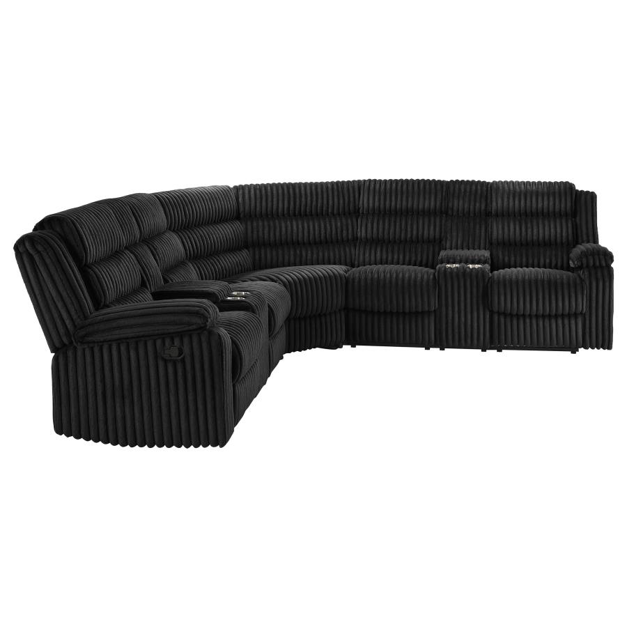 Atkinson Upholstered Reclining Sectional Sofa Black view 8