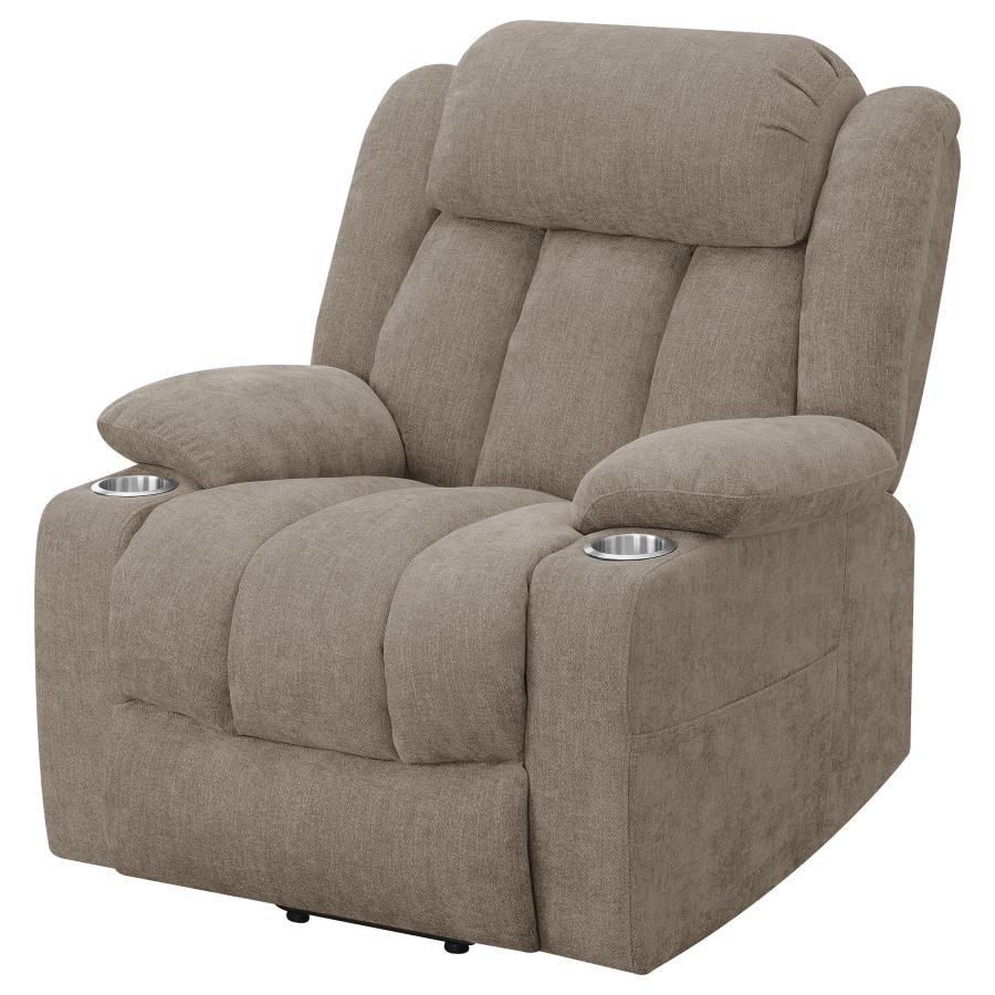 Houston Upholstered Power Lift Recliner Chair Camel view 8