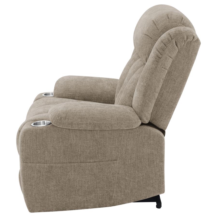 Houston Upholstered Power Lift Recliner Chair Camel view 9