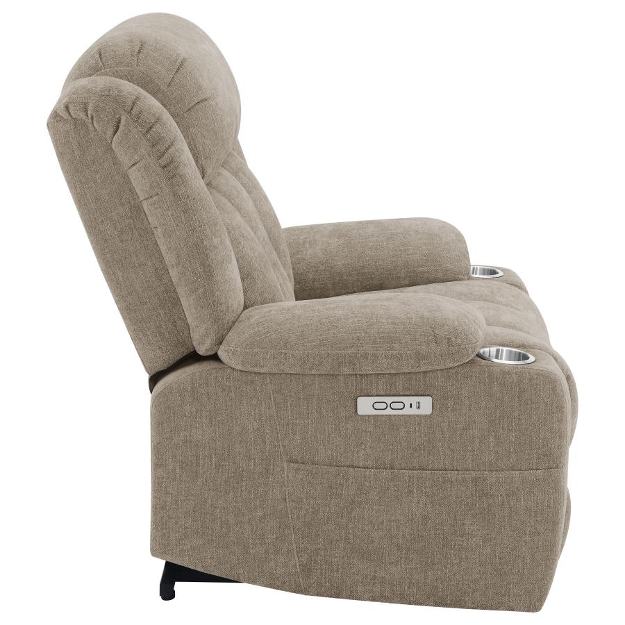 Houston Upholstered Power Lift Recliner Chair Camel view 12