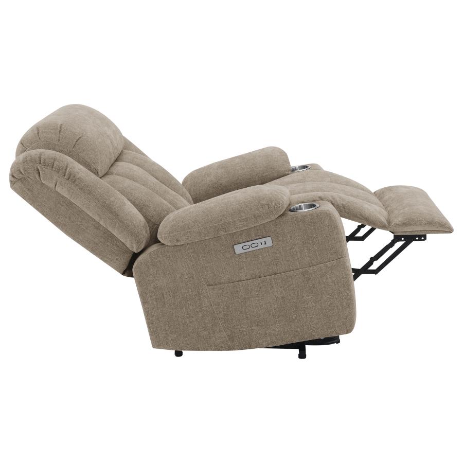 Houston Upholstered Power Lift Recliner Chair Camel view 13