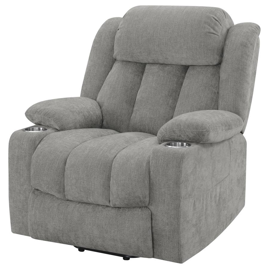 Houston Upholstered Power Lift Recliner Grey view 8