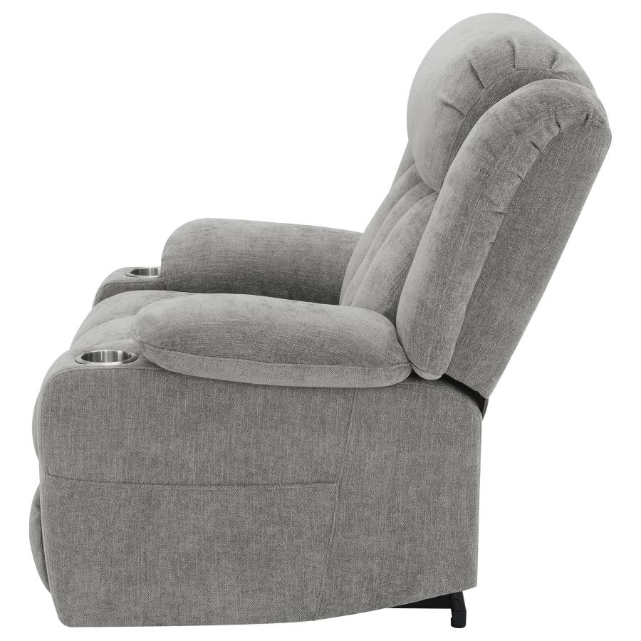 Houston Upholstered Power Lift Recliner Grey view 9