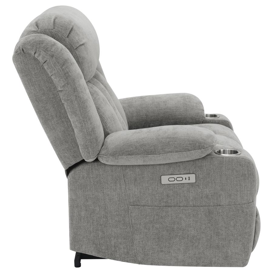 Houston Upholstered Power Lift Recliner Grey view 12