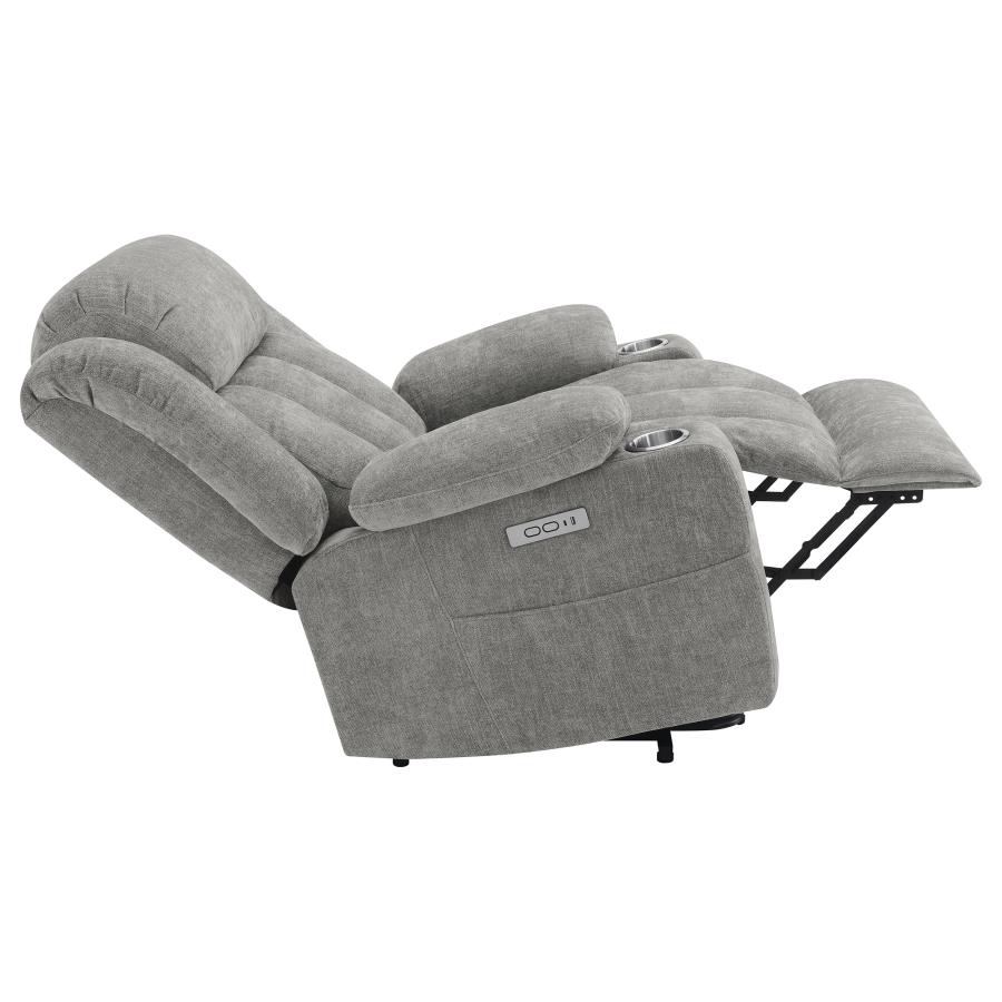 Houston Upholstered Power Lift Recliner Grey view 13