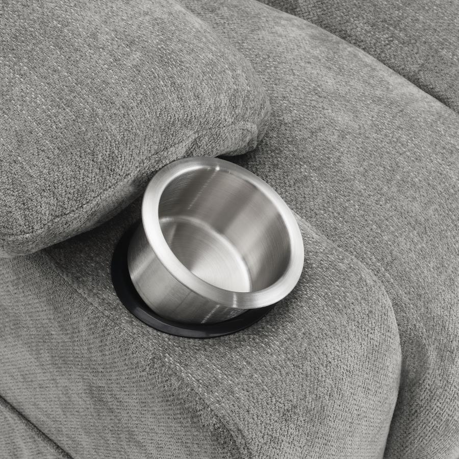 Houston Upholstered Power Lift Recliner Grey view 14
