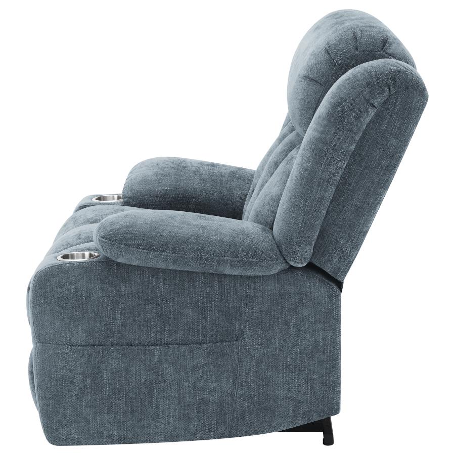 Houston Upholstered Power Lift Recliner Slate Blue view 9
