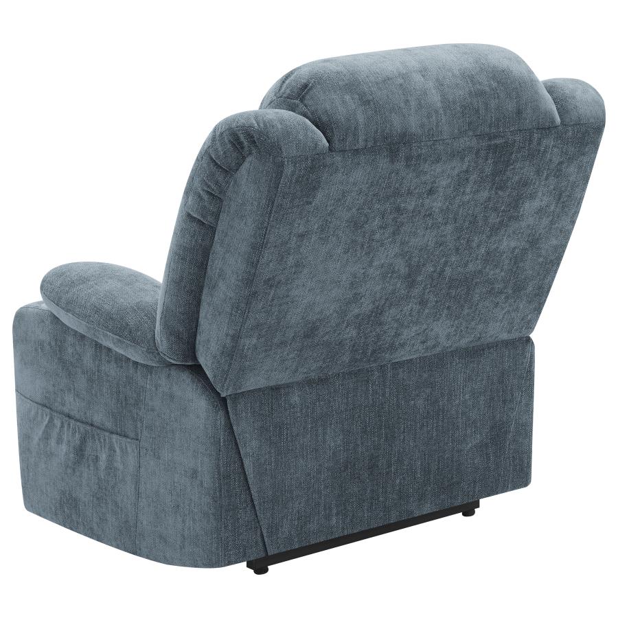 Houston Upholstered Power Lift Recliner Slate Blue view 10