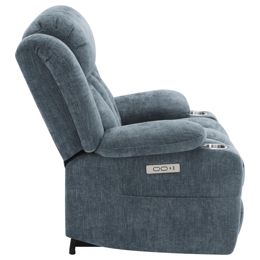 Houston Upholstered Power Lift Recliner Slate Blue view 12