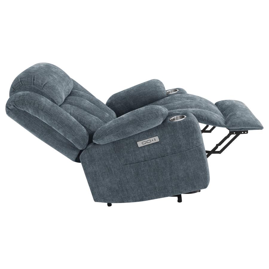 Houston Upholstered Power Lift Recliner Slate Blue view 13