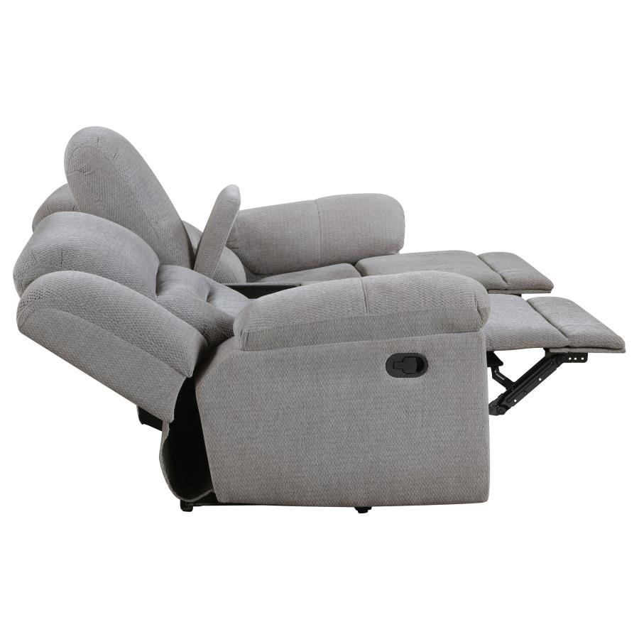 Gilson 2-piece Chenille Upholstered Reclining Sofa Set Grey view 11