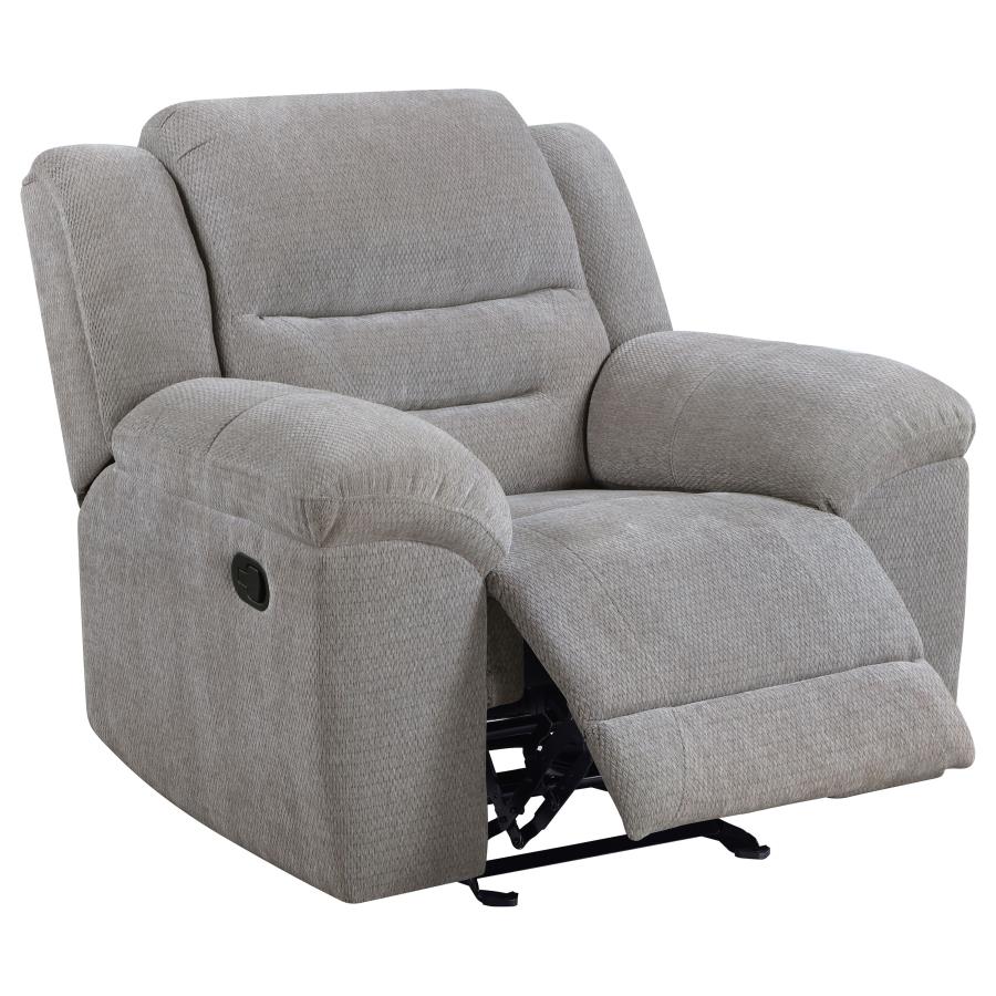 Gilson 3-piece Chenille Upholstered Reclining Sofa Set Grey view 10
