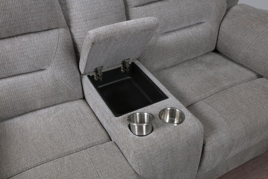 Gilson 3-piece Chenille Upholstered Reclining Sofa Set Grey view 13