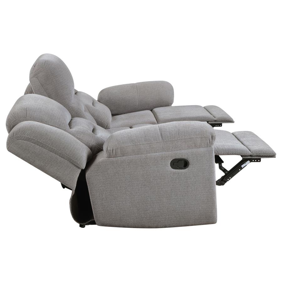 Gilson Chenille Upholstered Reclining Sofa Grey view 8