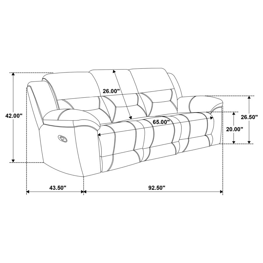 Gilson Chenille Upholstered Reclining Sofa Grey view 11